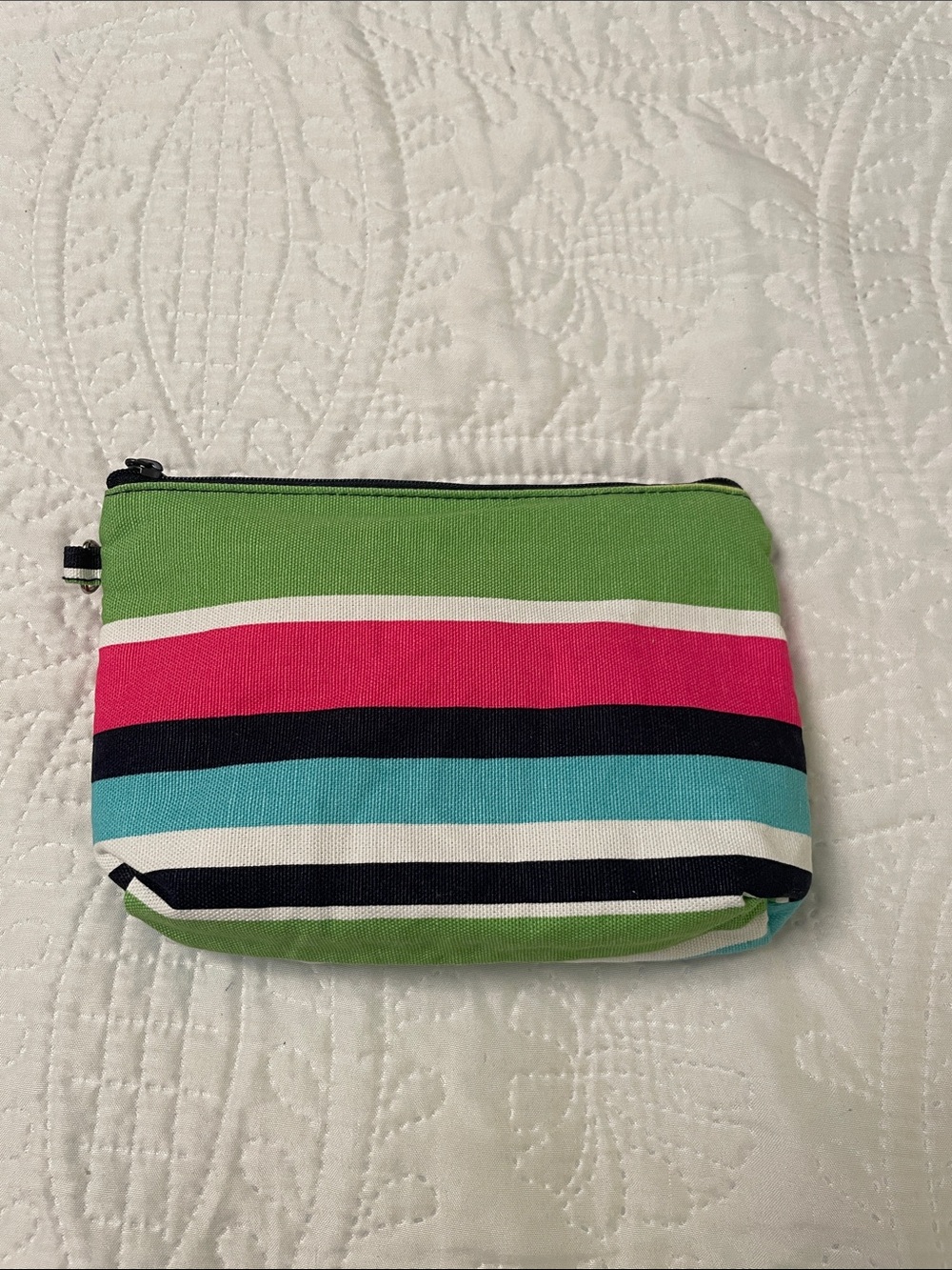 Thirty-one Zipper Pouch Preppy Pop Striped Pattern Great Clean Condition
